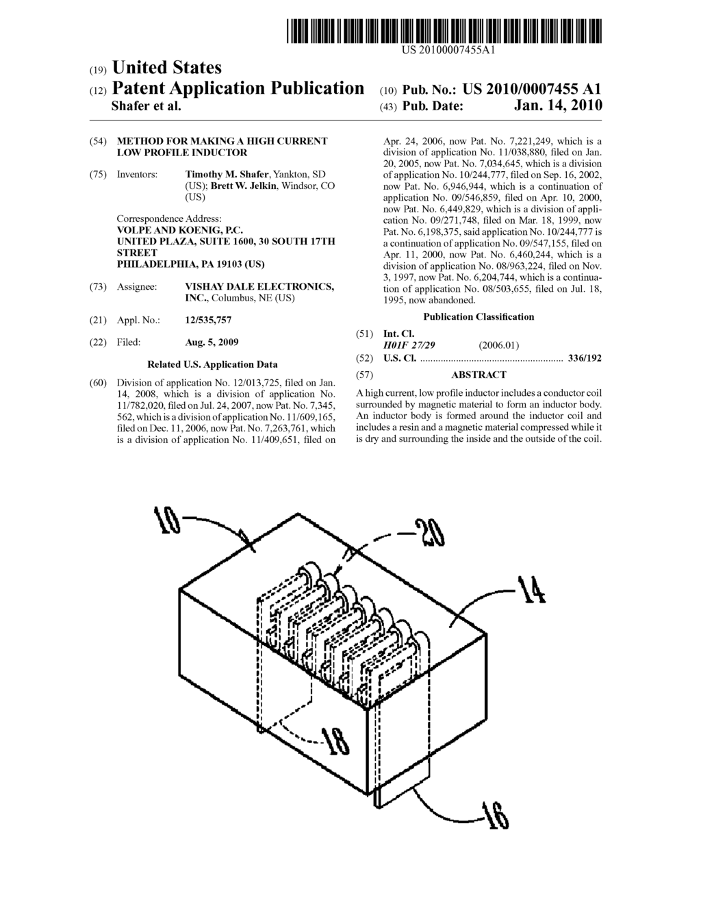 METHOD FOR MAKING A HIGH CURRENT LOW PROFILE INDUCTOR - diagram, schematic, and image 01