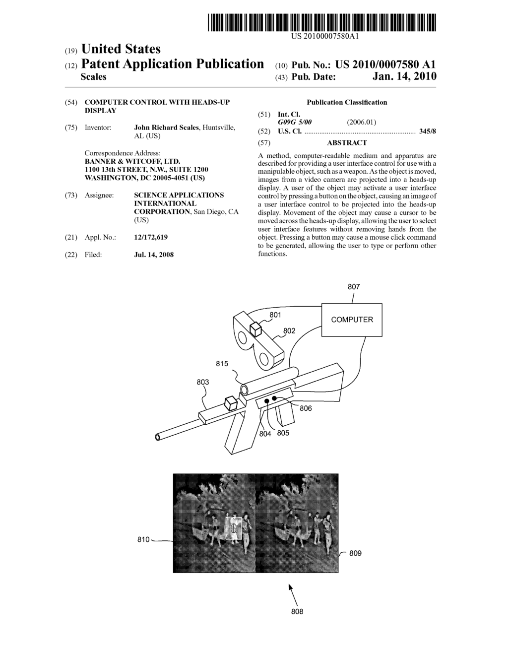 Computer Control with Heads-Up Display - diagram, schematic, and image 01