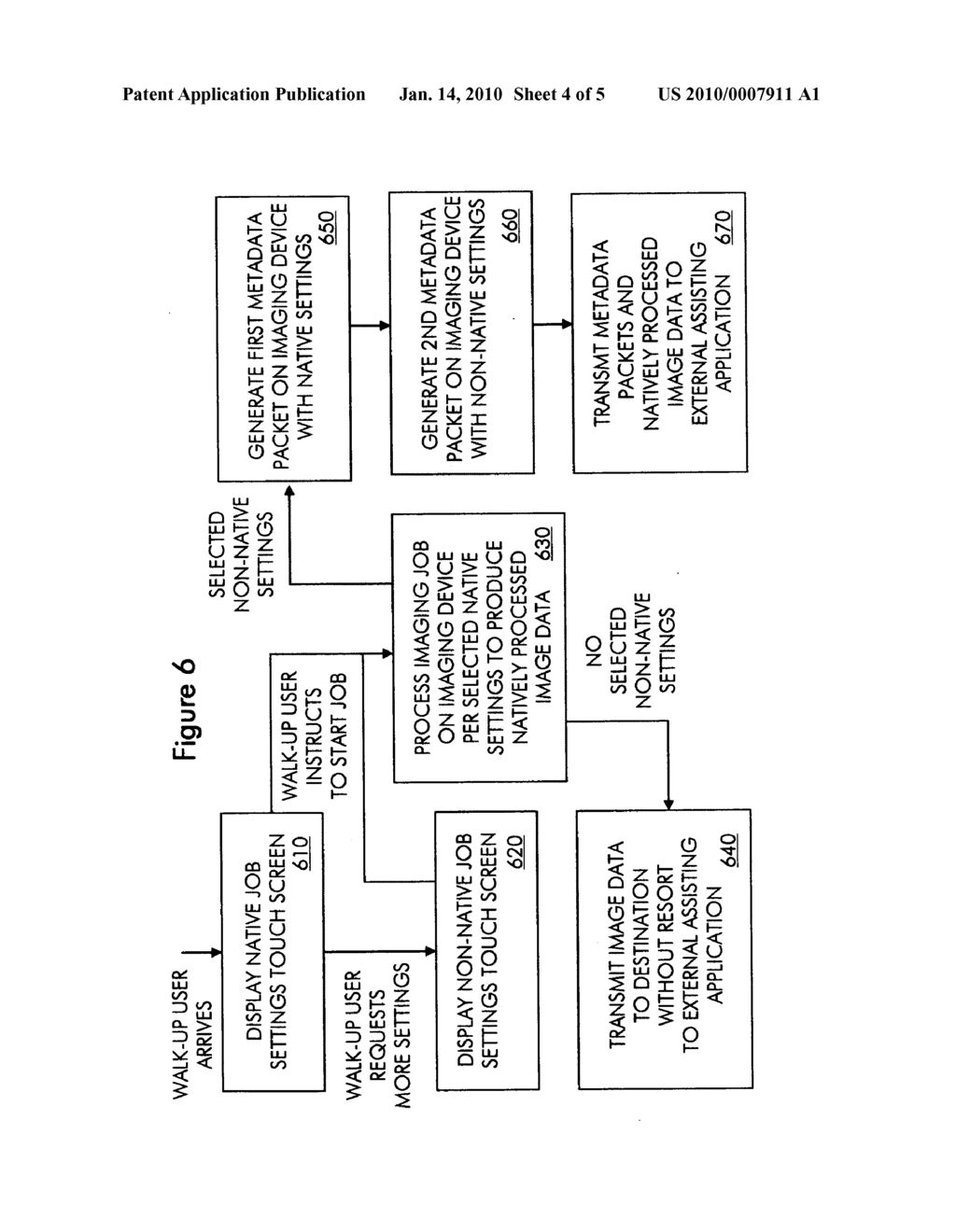 Method and system for augmenting imaging device with non-native job settings - diagram, schematic, and image 05