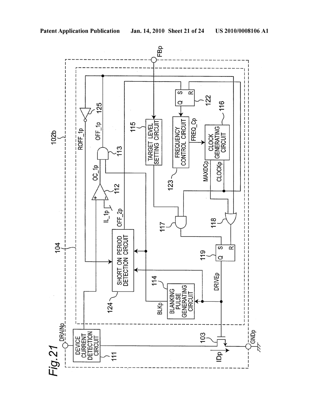 SWITCHING CONTROL CIRCUIT, SEMICONDUCTOR DEVICE AND SWITCHING POWER SOURCE APPARATUS - diagram, schematic, and image 22