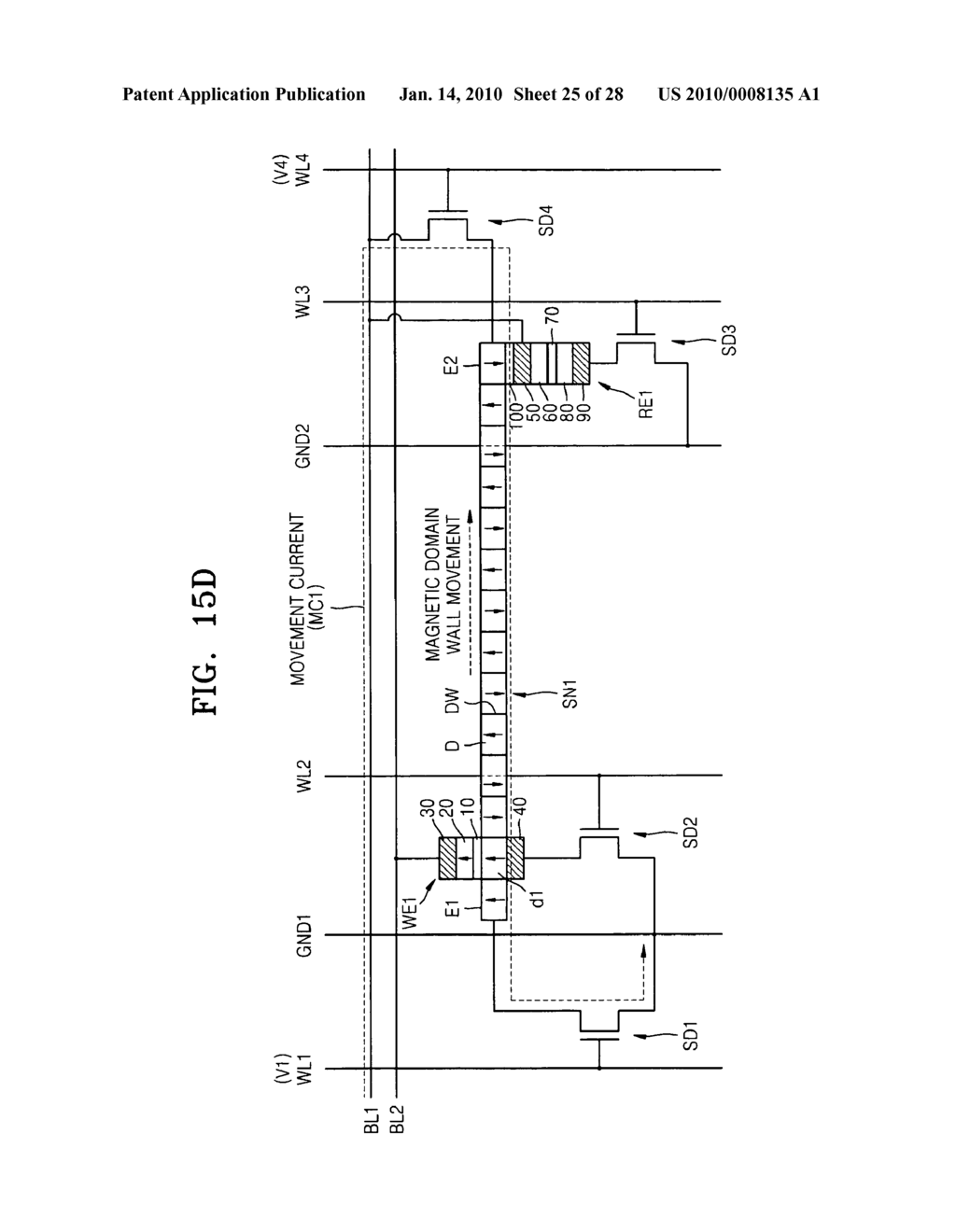 Information storage devices using magnetic domain wall movement and methods of operating the same - diagram, schematic, and image 26