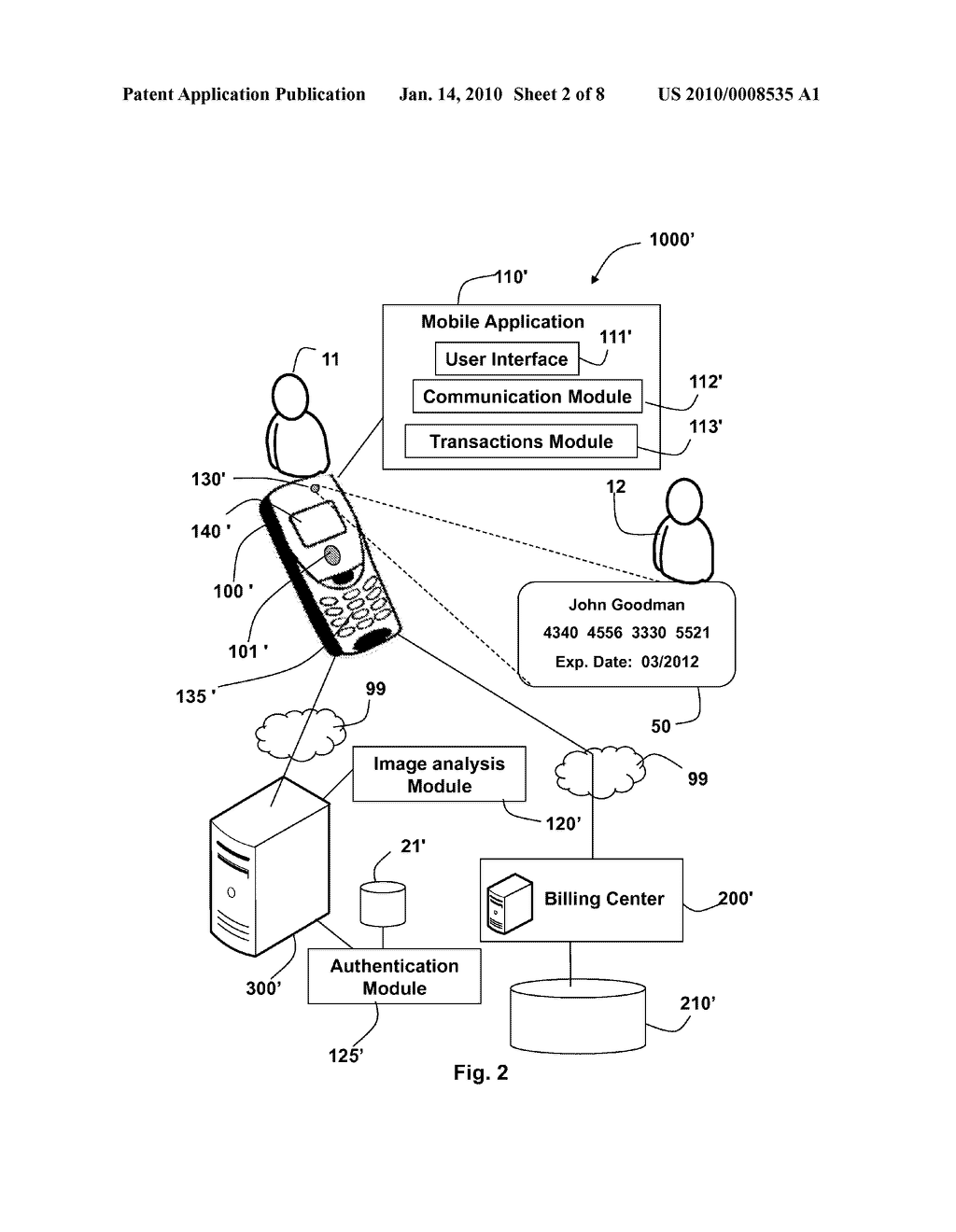 Mobile Phone Payment System using Integrated Camera Credit Card Reader - diagram, schematic, and image 03