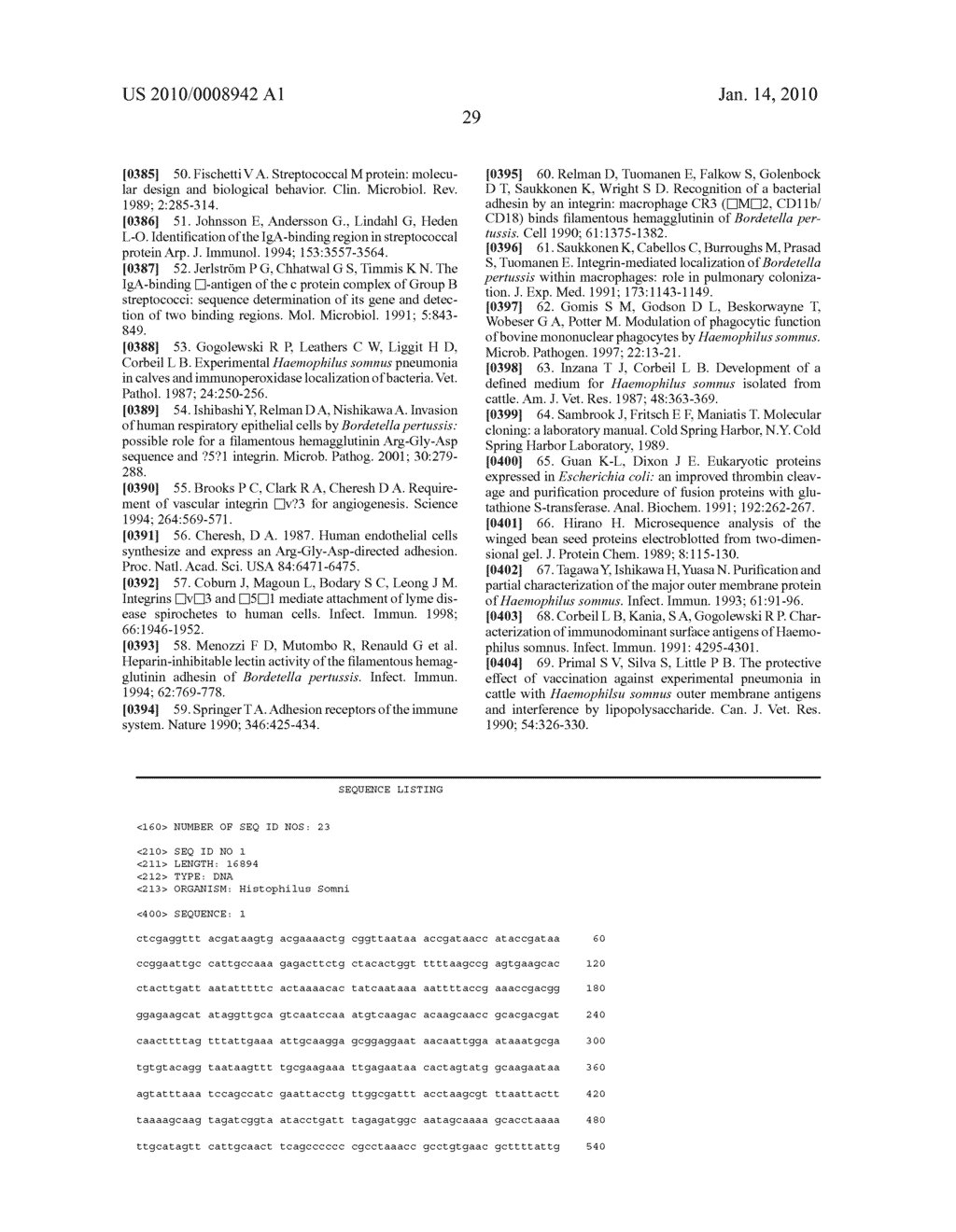 Histophilus Somni Polynucleotides, Polypeptides and Methods of Use - diagram, schematic, and image 56