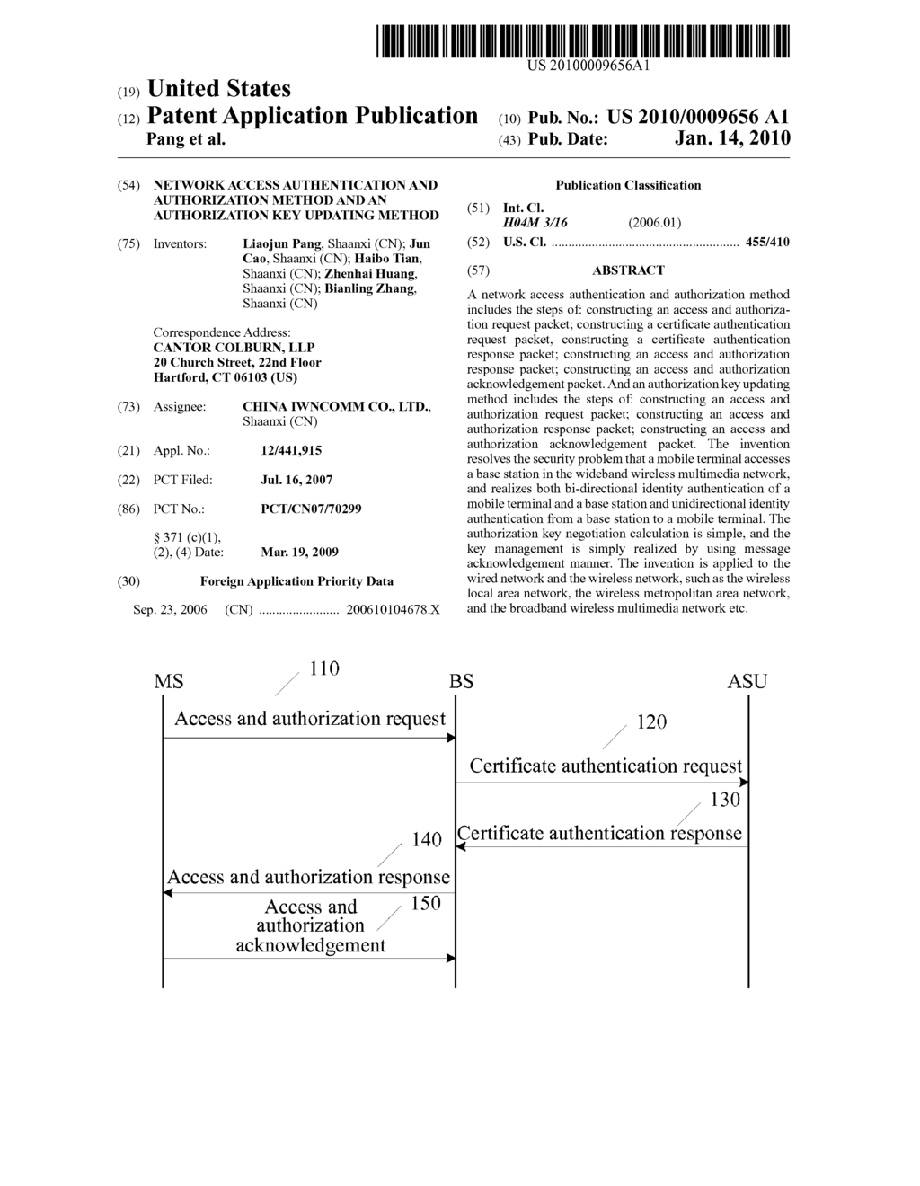 NETWORK ACCESS AUTHENTICATION AND AUTHORIZATION METHOD AND AN AUTHORIZATION KEY UPDATING METHOD - diagram, schematic, and image 01