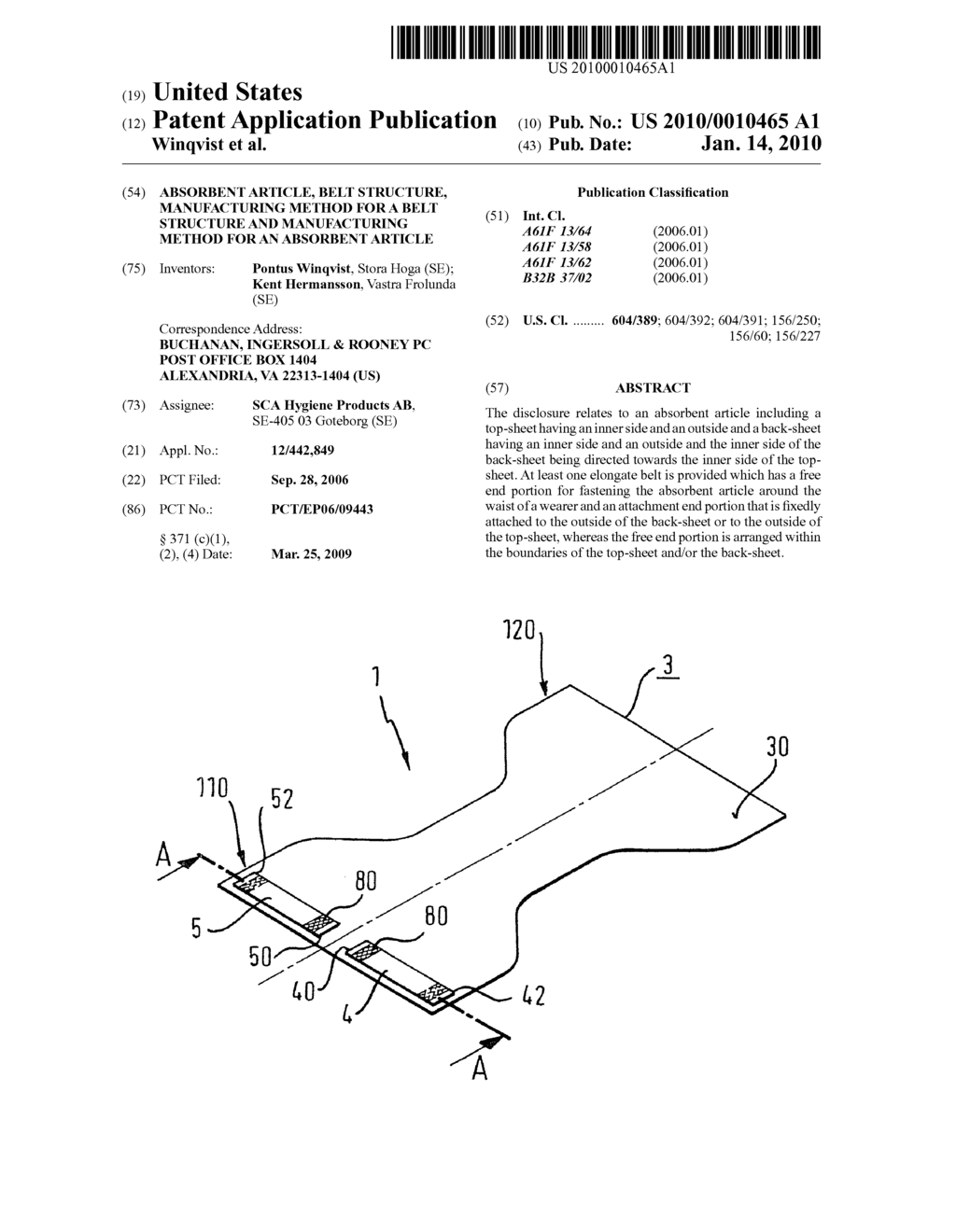 ABSORBENT ARTICLE, BELT STRUCTURE, MANUFACTURING METHOD FOR A BELT STRUCTURE AND MANUFACTURING METHOD FOR AN ABSORBENT ARTICLE - diagram, schematic, and image 01