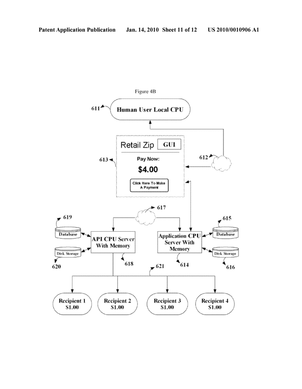 Point of sale payment method for multiple recipients using a digital payment service - diagram, schematic, and image 12