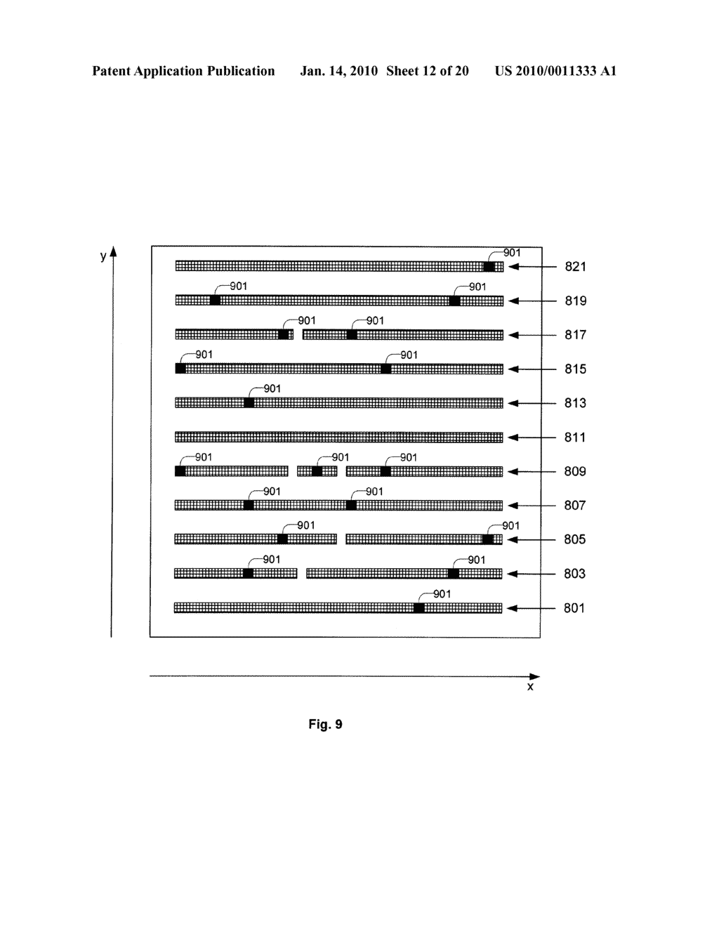 Semiconductor Device Layout Having Restricted Layout Region Including Linear Shaped Gate Electrode Layout Features Defined with Minimum End-to-End Spacing and At Least Eight Transistors - diagram, schematic, and image 13