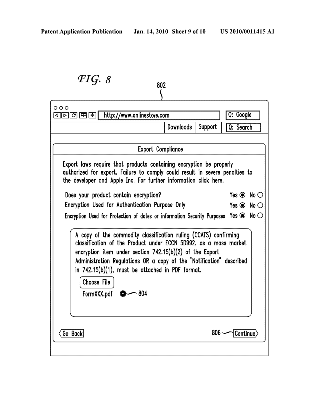 SYSTEM AND METHOD FOR PROCESSING AN UPLOAD OF A PROGRAM WITH EXPORT COMPLIANCE INFORMATION - diagram, schematic, and image 10