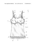 Clothing article with an integrated body support diagram and image