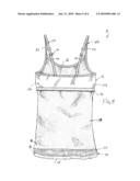 Clothing article with an integrated body support diagram and image