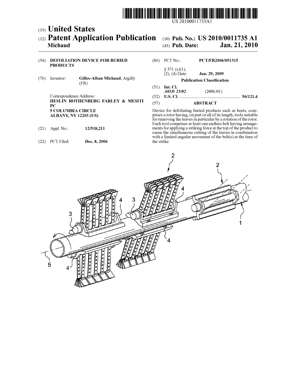 DEFOLIATION DEVICE FOR BURIED PRODUCTS - diagram, schematic, and image 01