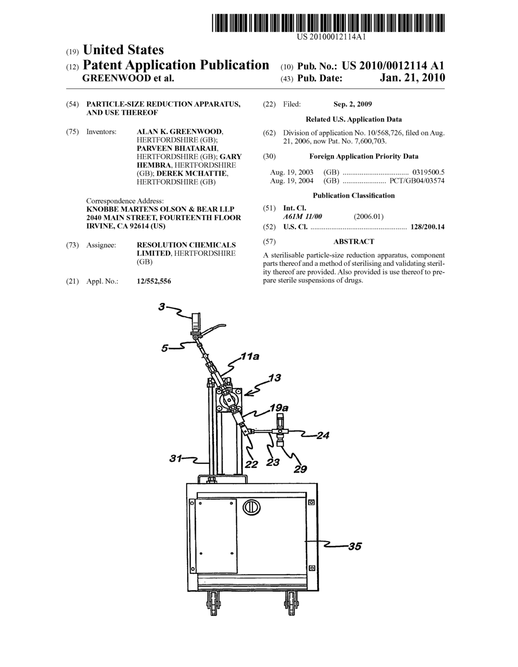 PARTICLE-SIZE REDUCTION APPARATUS, AND USE THEREOF - diagram, schematic, and image 01