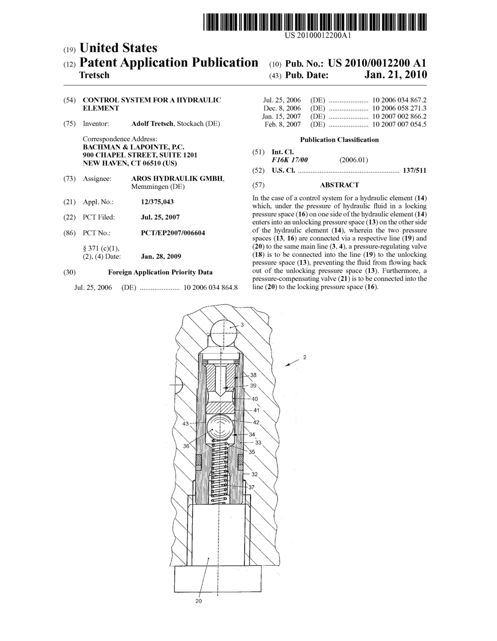 CONTROL SYSTEM FOR A HYDRAULIC ELEMENT - diagram, schematic, and image 01