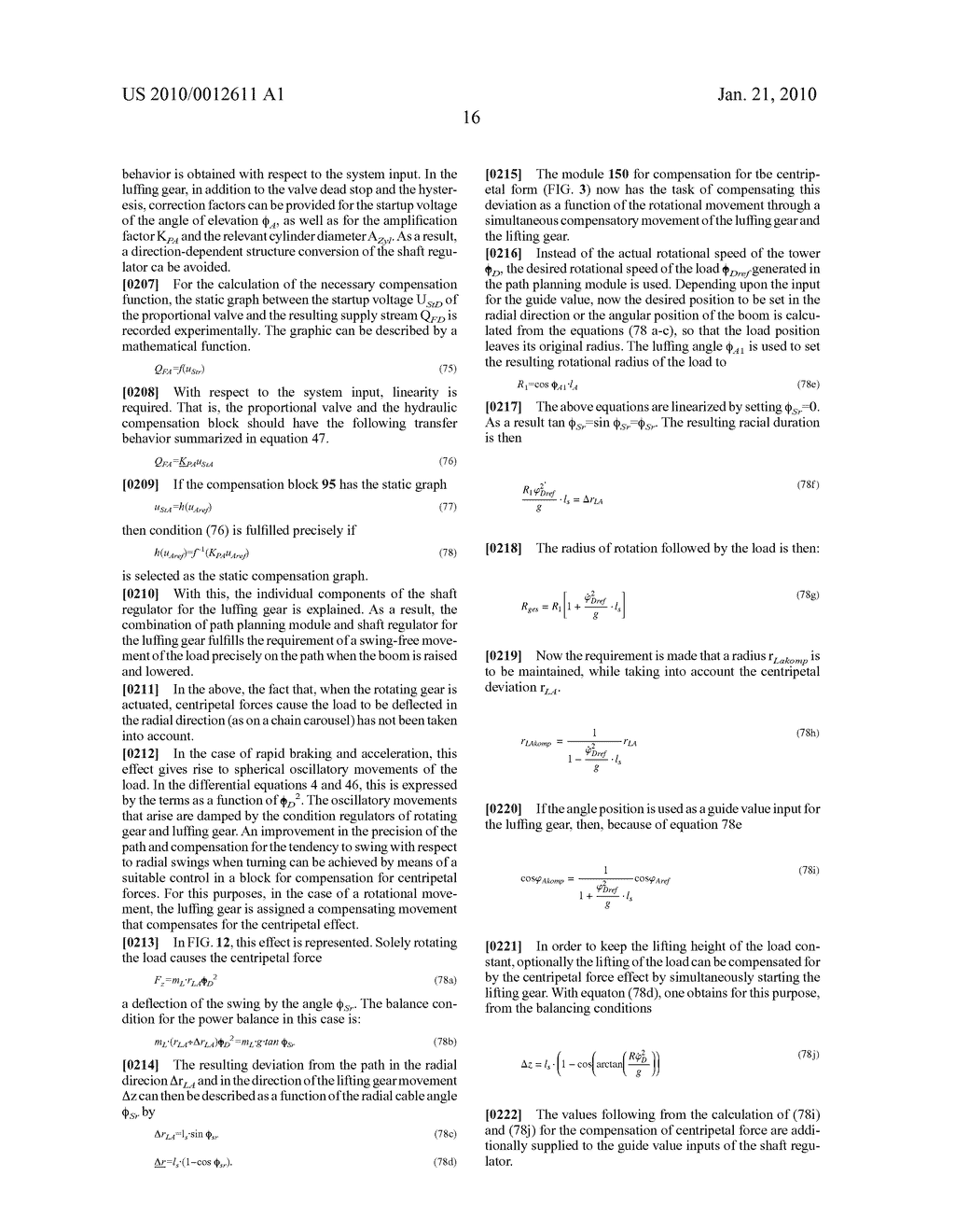 Crane or digger for swinging a load hanging on a support cable with damping of load oscillationsoo - diagram, schematic, and image 34