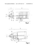 Aircraft with retracted front landing gear diagram and image