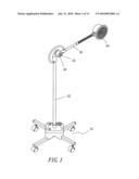 Mechanism of adjusting irradiating angle for a far infrared radiator diagram and image