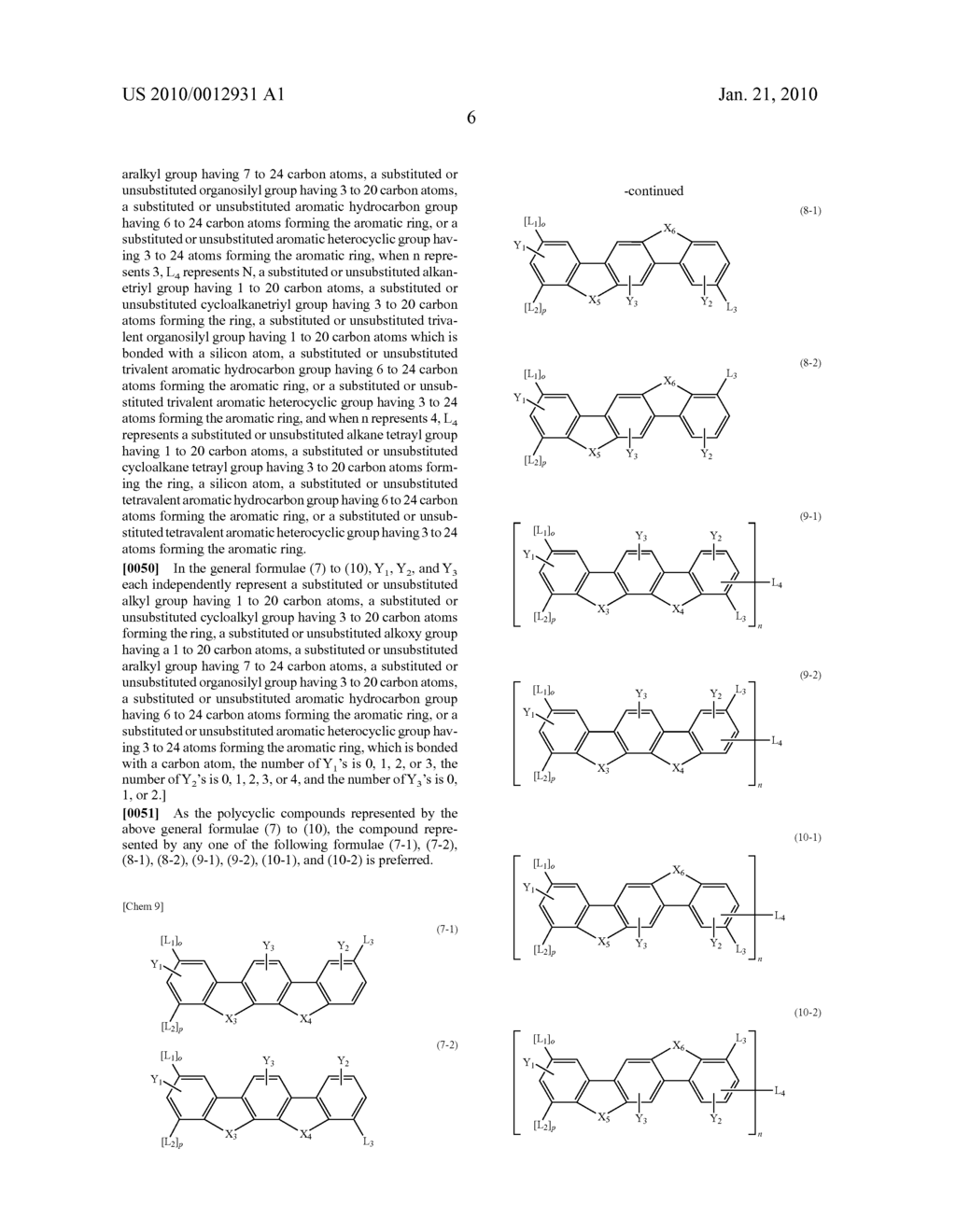 POLYCYCLIC COMPOUNDS AND ORGANIC ELECTROLUMINESCENCE DEVICE EMPLOYING THE SAME - diagram, schematic, and image 07