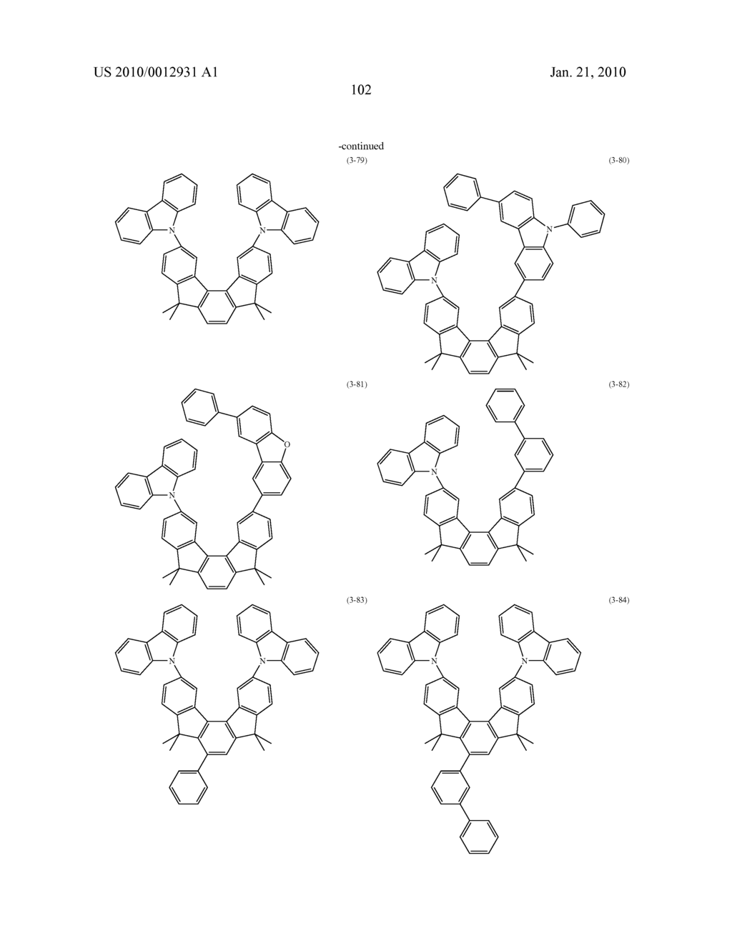 POLYCYCLIC COMPOUNDS AND ORGANIC ELECTROLUMINESCENCE DEVICE EMPLOYING THE SAME - diagram, schematic, and image 103