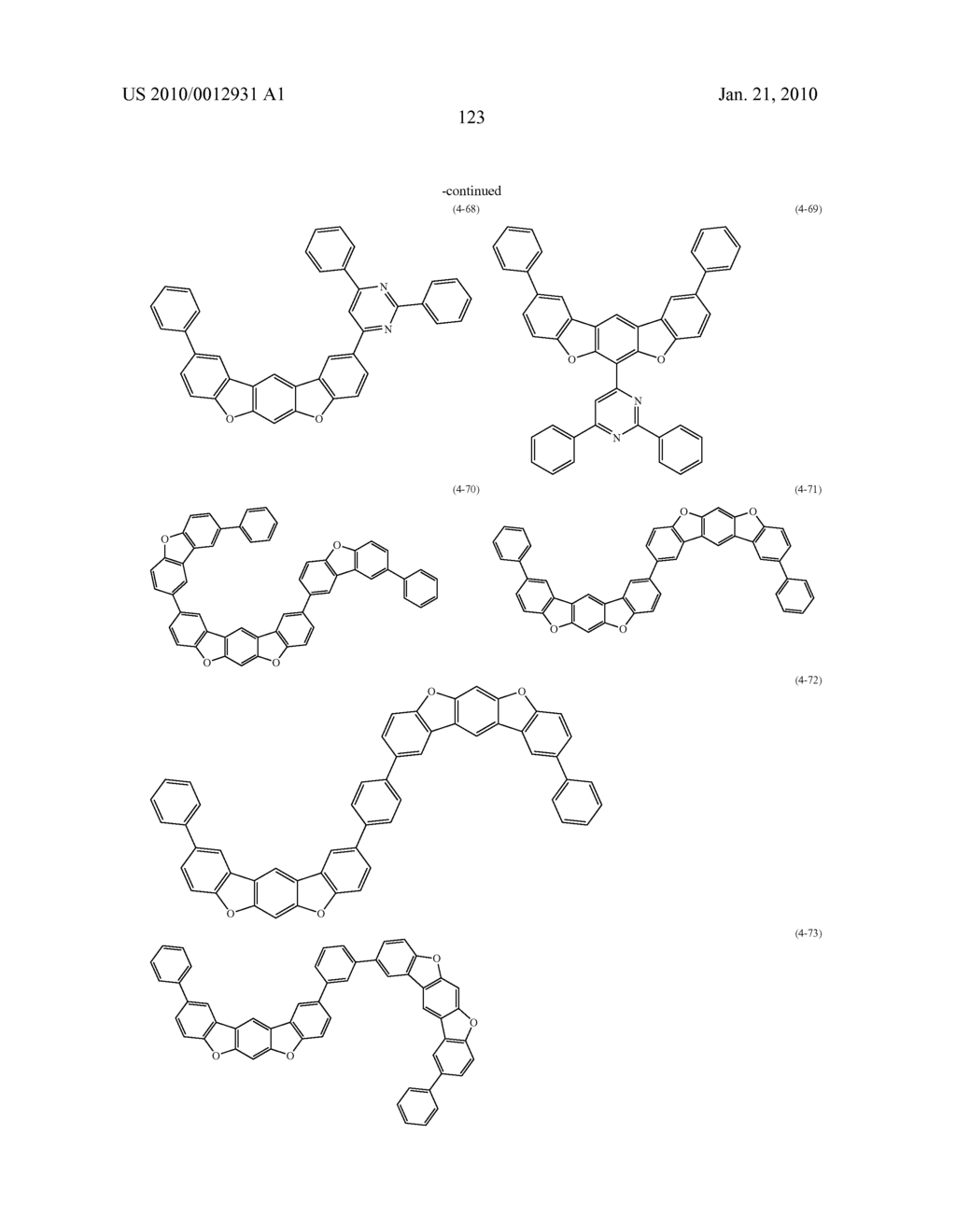 POLYCYCLIC COMPOUNDS AND ORGANIC ELECTROLUMINESCENCE DEVICE EMPLOYING THE SAME - diagram, schematic, and image 124