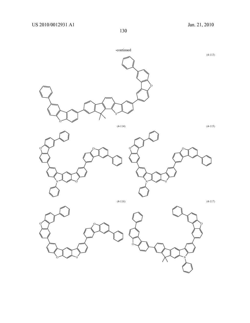 POLYCYCLIC COMPOUNDS AND ORGANIC ELECTROLUMINESCENCE DEVICE EMPLOYING THE SAME - diagram, schematic, and image 131