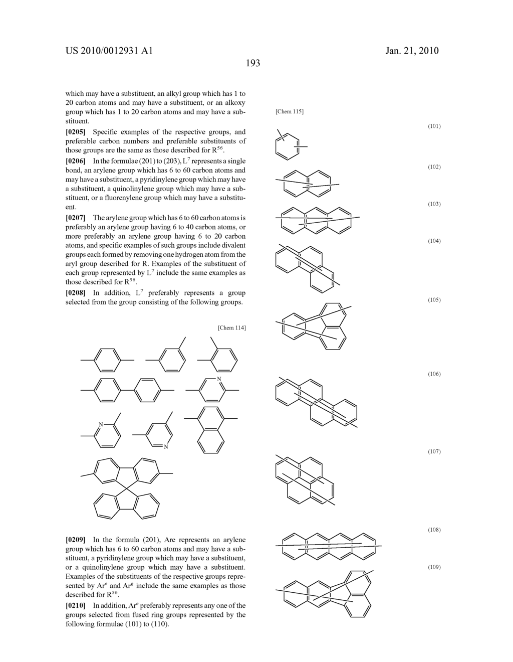 POLYCYCLIC COMPOUNDS AND ORGANIC ELECTROLUMINESCENCE DEVICE EMPLOYING THE SAME - diagram, schematic, and image 194