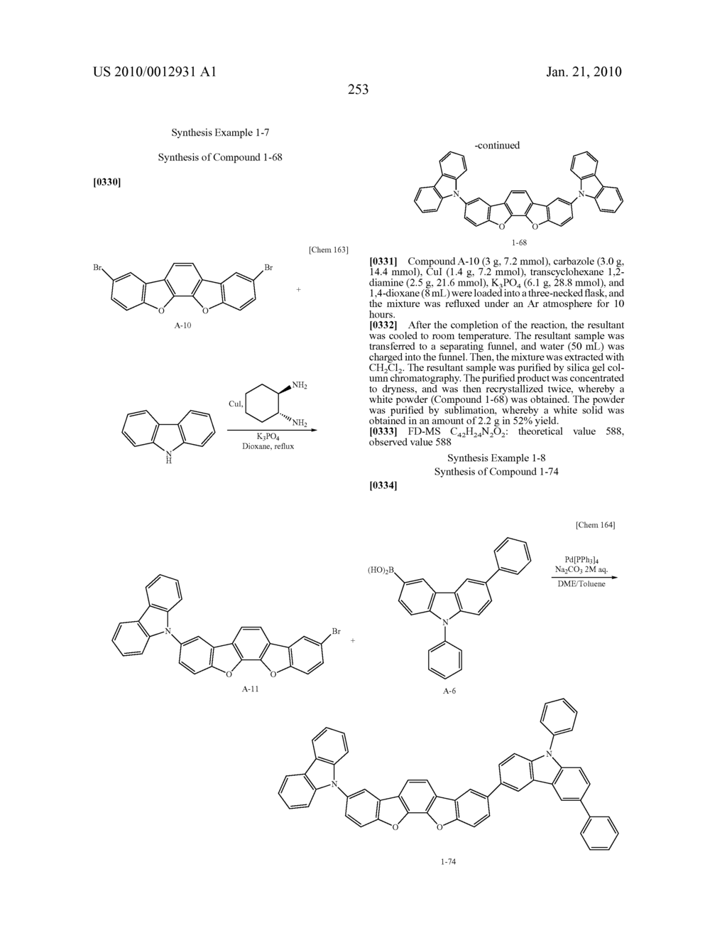 POLYCYCLIC COMPOUNDS AND ORGANIC ELECTROLUMINESCENCE DEVICE EMPLOYING THE SAME - diagram, schematic, and image 254