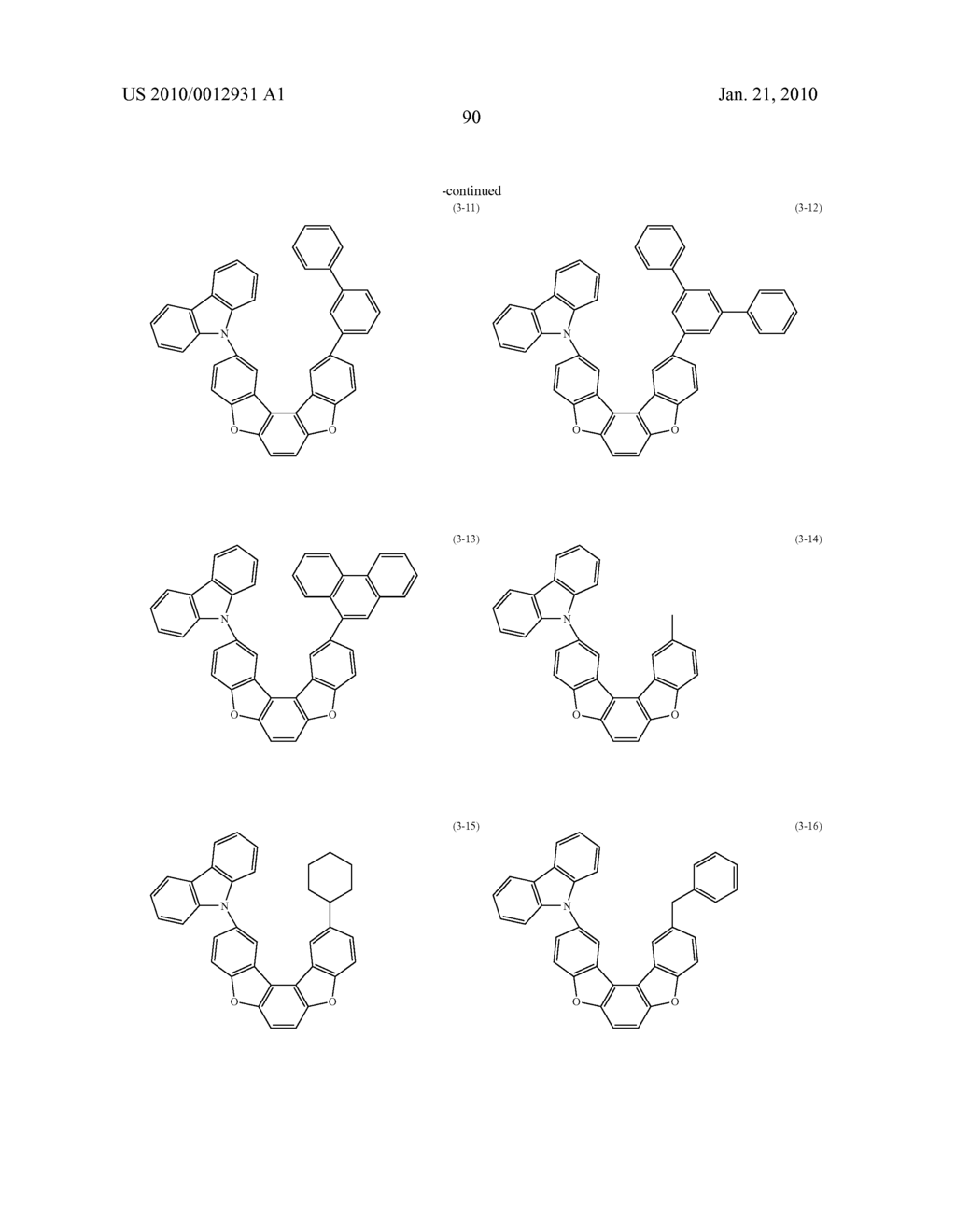 POLYCYCLIC COMPOUNDS AND ORGANIC ELECTROLUMINESCENCE DEVICE EMPLOYING THE SAME - diagram, schematic, and image 91