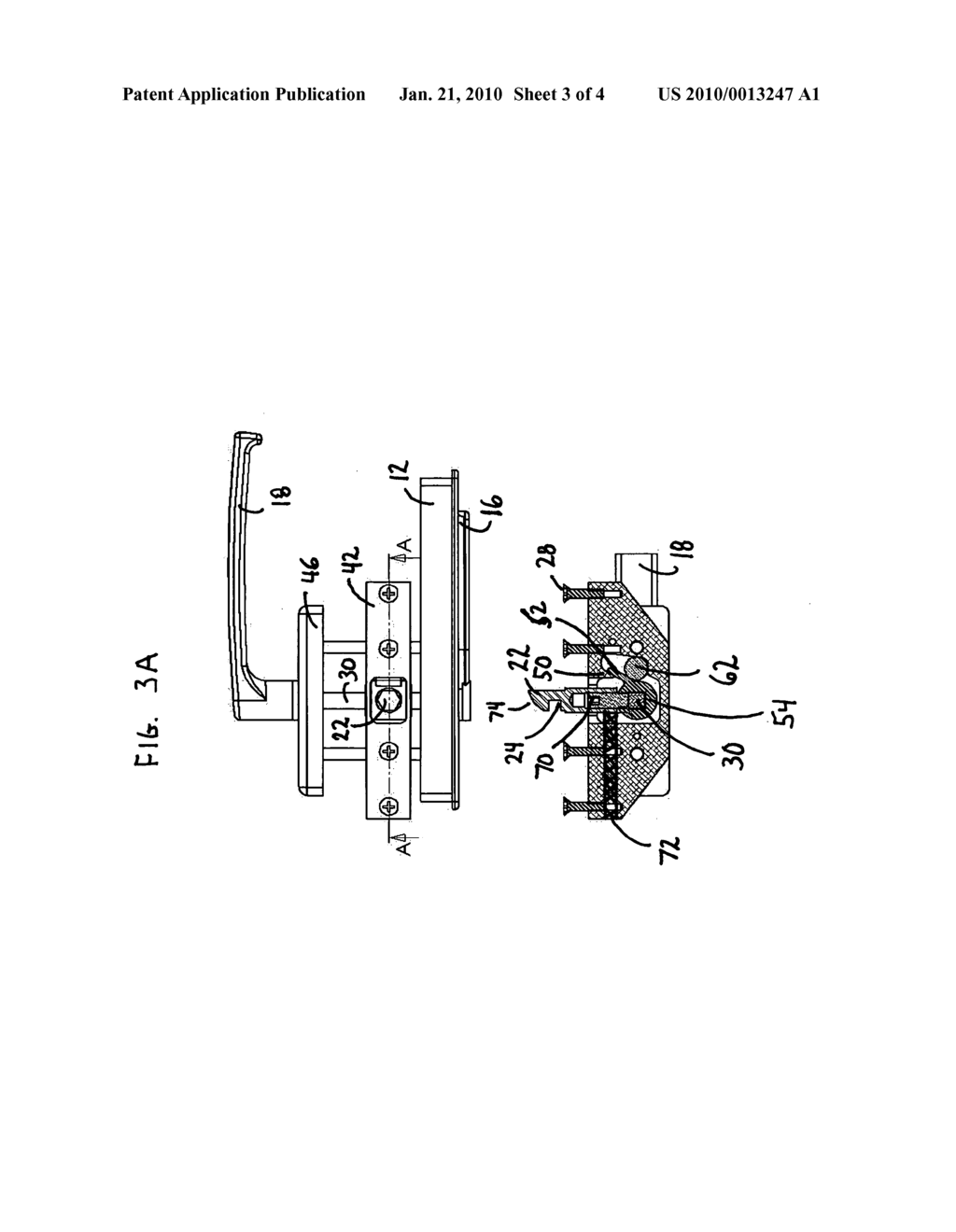 Recessed latching device for breakout sliding doors and patio doors - diagram, schematic, and image 04