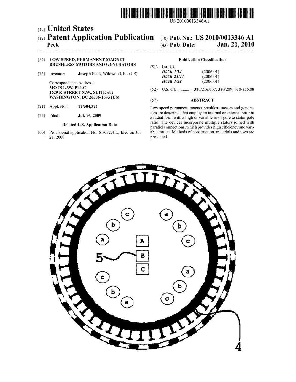 LOW SPEED, PERMANENT MAGNET BRUSHLESS MOTORS AND GENERATORS - diagram, schematic, and image 01