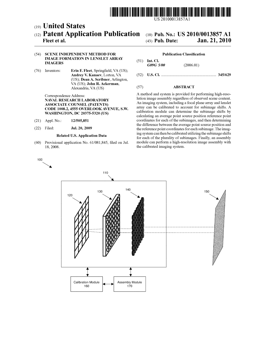 Scene Independent Method for Image Formation in Lenslet Array Imagers - diagram, schematic, and image 01