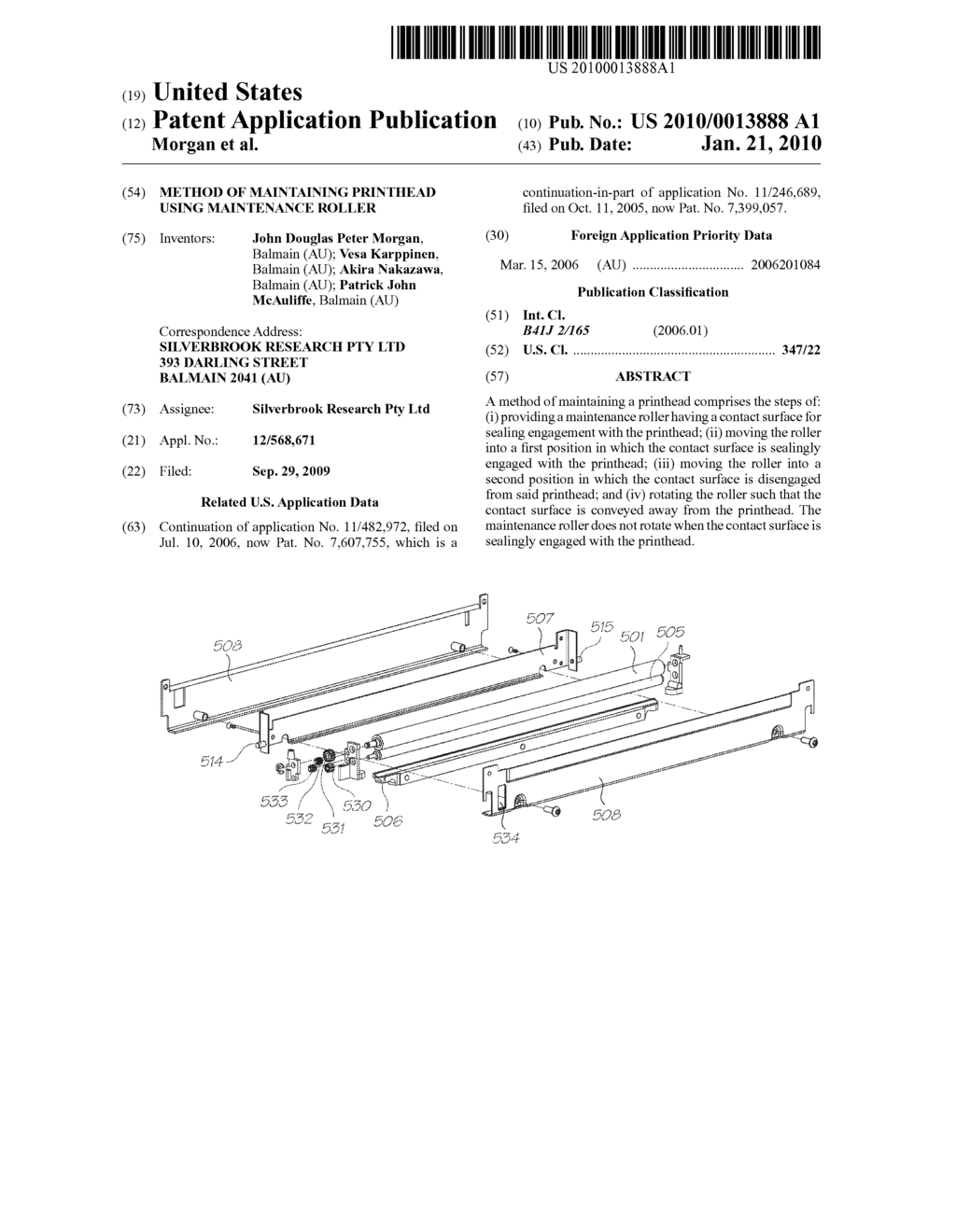 Method Of Maintaining Printhead Using Maintenance Roller - diagram, schematic, and image 01