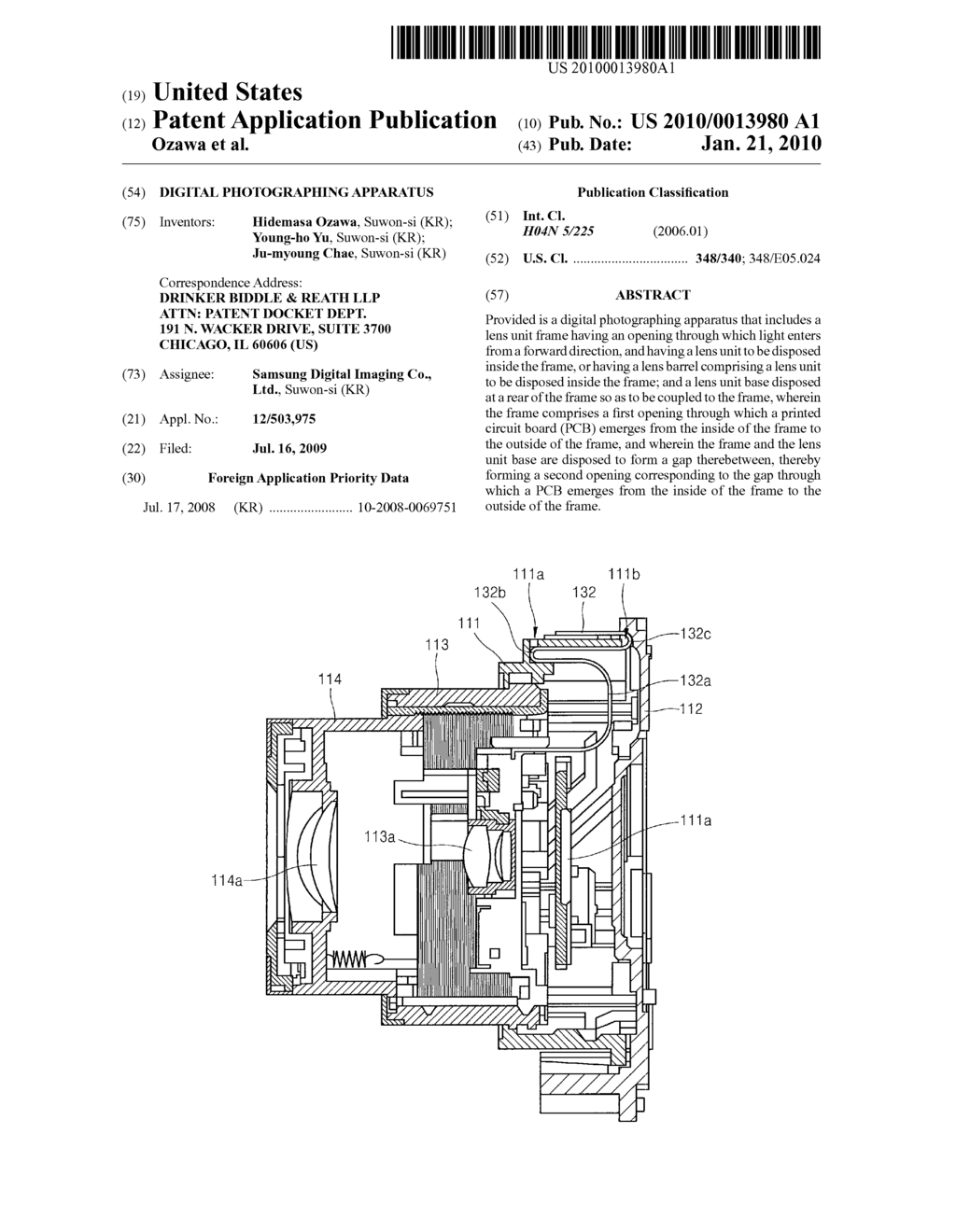 DIGITAL PHOTOGRAPHING APPARATUS - diagram, schematic, and image 01