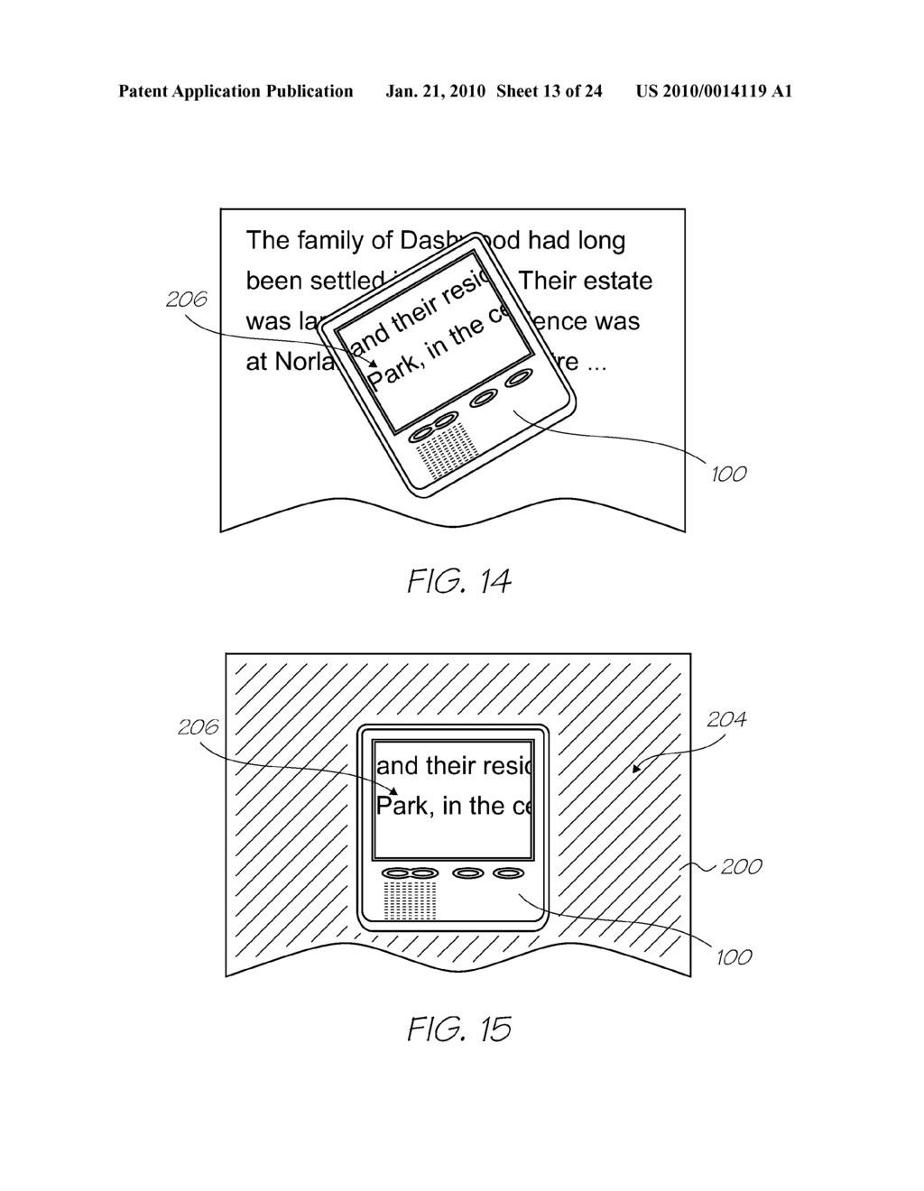 MOBILE TELECOMMUNICATION DEVICE FOR PRINTING AN INTERFACE SURFACE IN RESPONSE TO RECEIVED DATA - diagram, schematic, and image 14