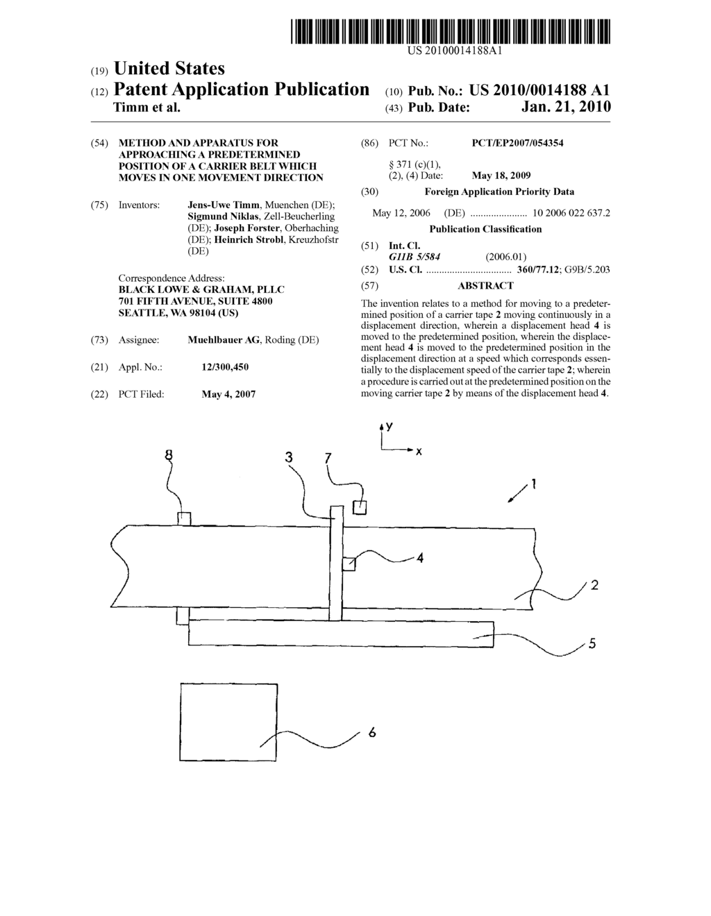 METHOD AND APPARATUS FOR APPROACHING A PREDETERMINED POSITION OF A CARRIER BELT WHICH MOVES IN ONE MOVEMENT DIRECTION - diagram, schematic, and image 01