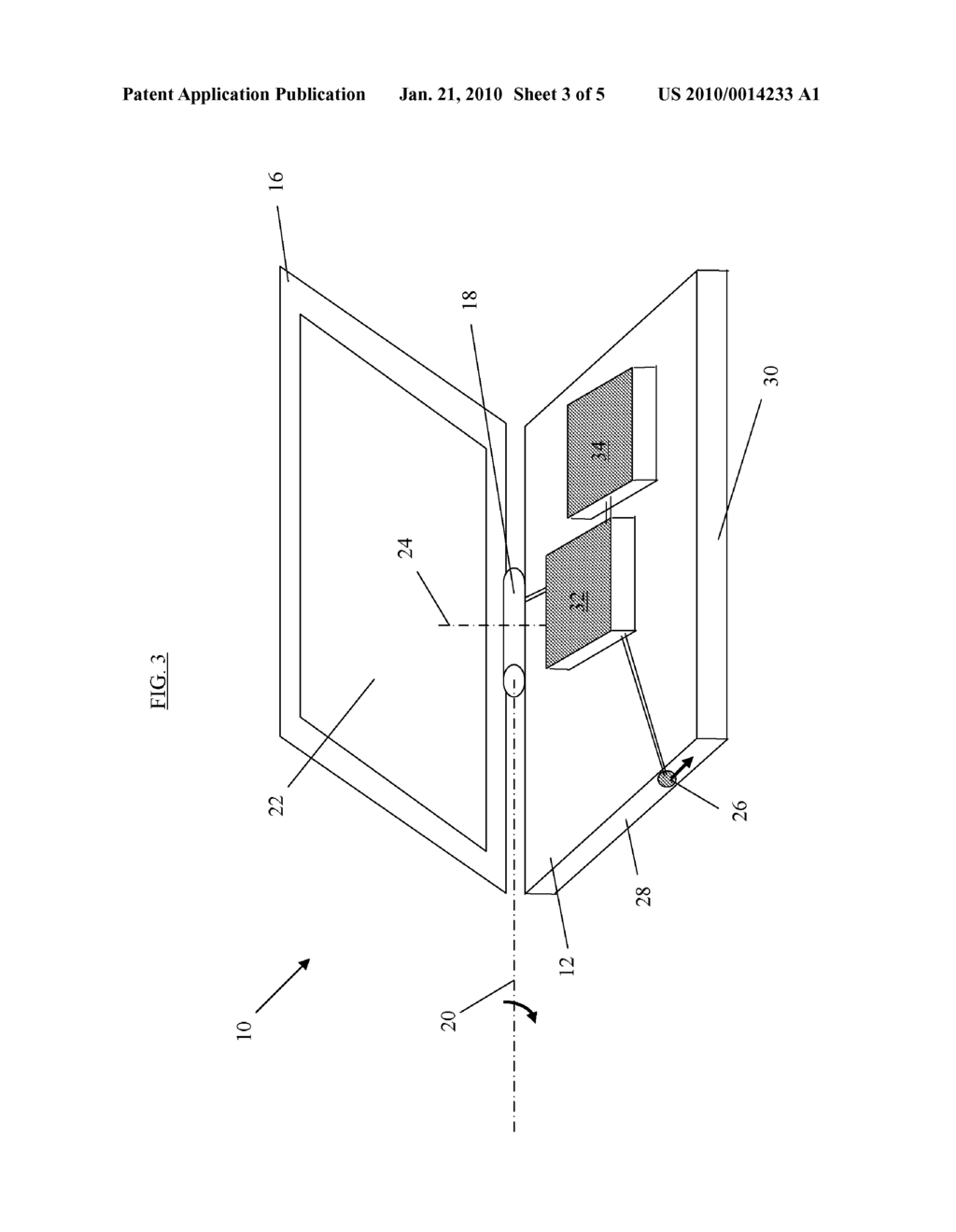 APPARATUS FOR DISPLAY MOVEMENT OF A LAPTOP COMPUTER - diagram, schematic, and image 04