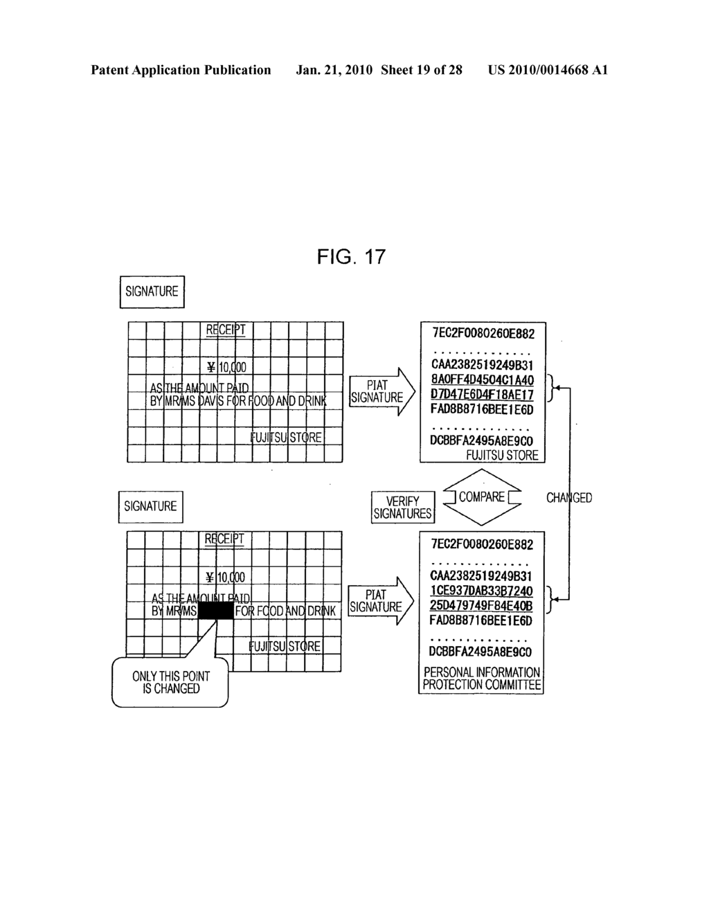 Image data verification program recorded on a recording medium, image data verification method, and image data verification system - diagram, schematic, and image 20