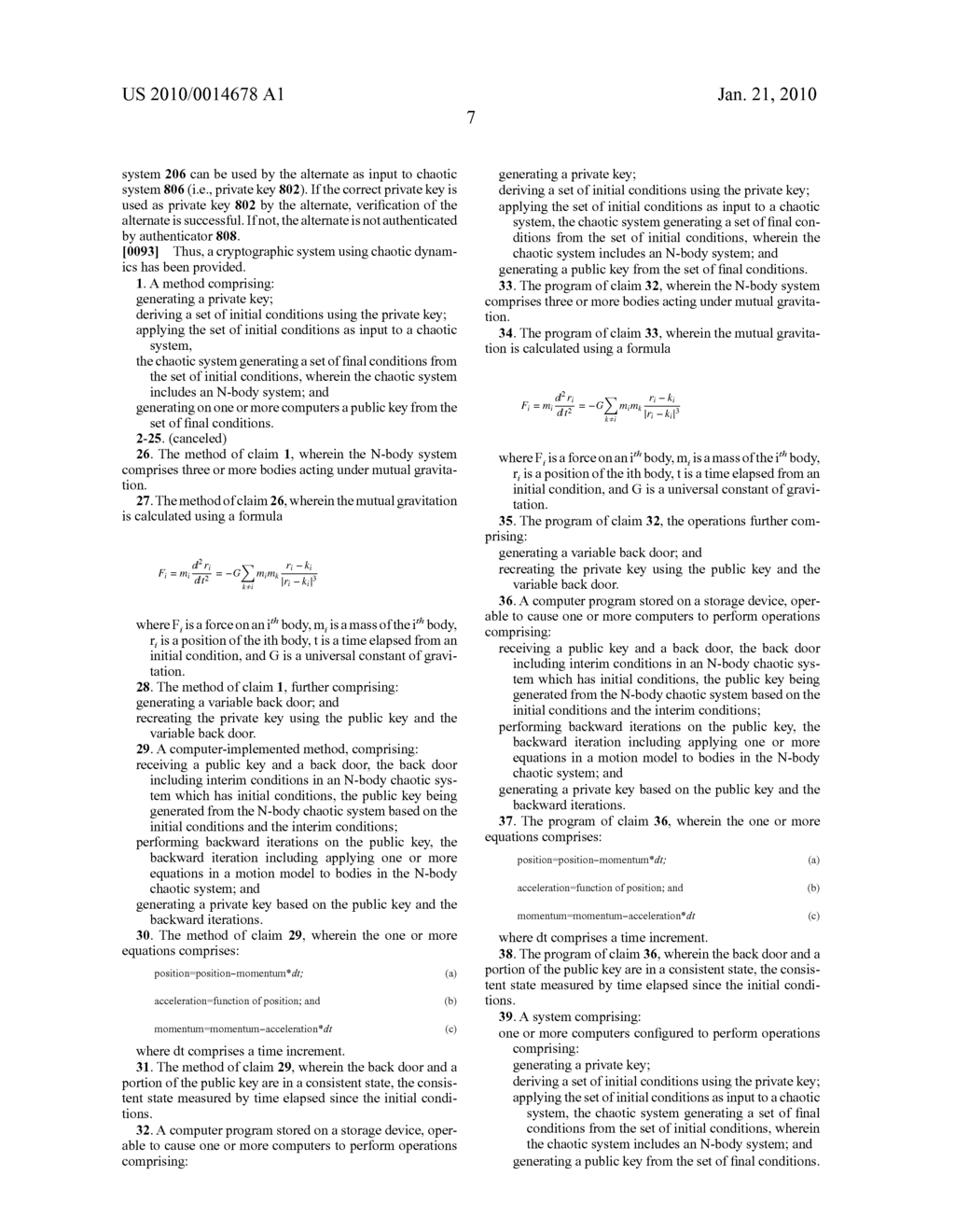 Cryptographic system using chaotic dynamics - diagram, schematic, and image 14