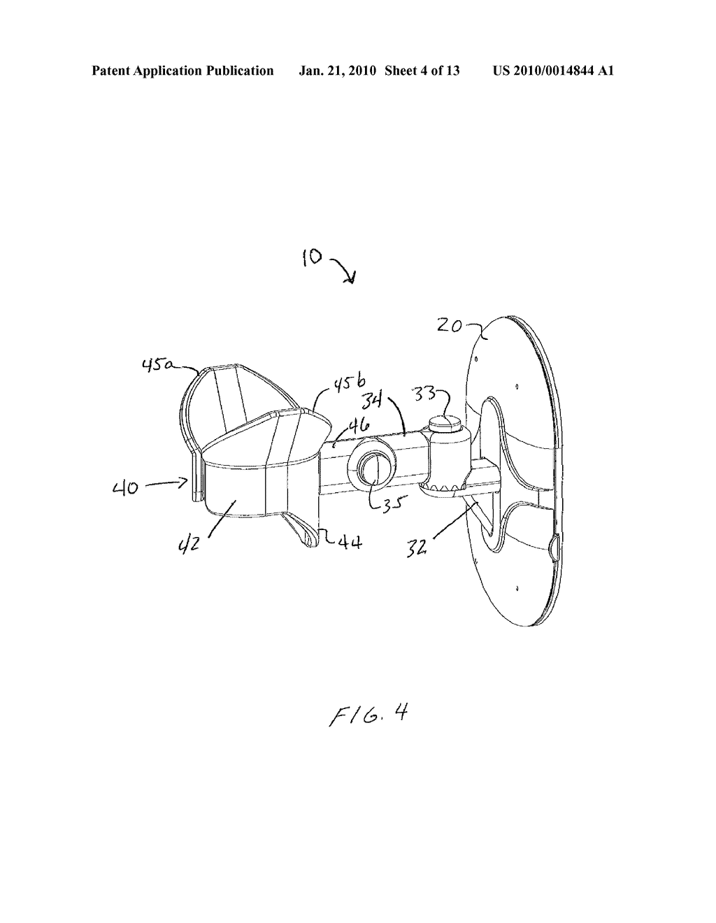 MANUALLY ADJUSTABLE HAIR DRYER MOUNT FOR USE WITH A HAND-HELD HAIR DRYER - diagram, schematic, and image 05