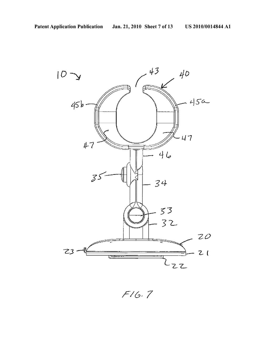 MANUALLY ADJUSTABLE HAIR DRYER MOUNT FOR USE WITH A HAND-HELD HAIR DRYER - diagram, schematic, and image 08