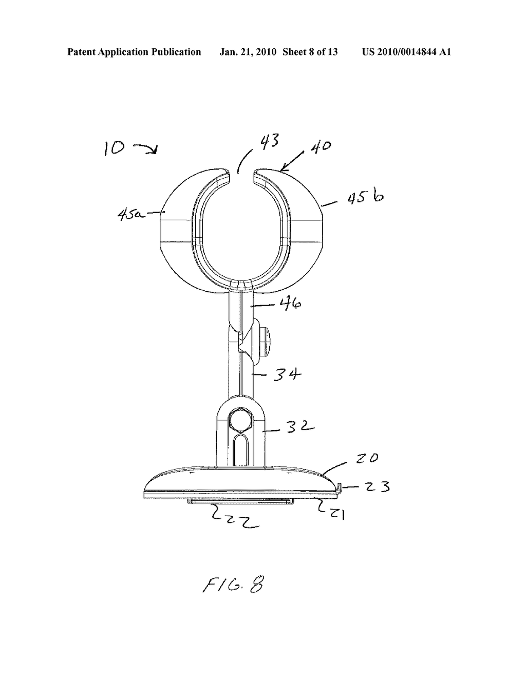MANUALLY ADJUSTABLE HAIR DRYER MOUNT FOR USE WITH A HAND-HELD HAIR DRYER - diagram, schematic, and image 09