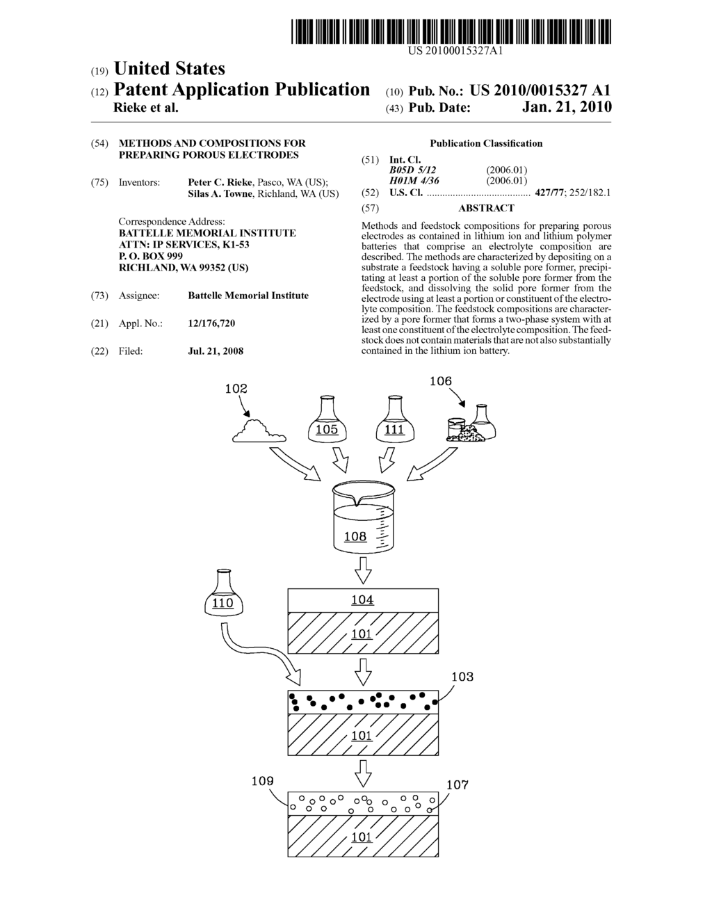 METHODS AND COMPOSITIONS FOR PREPARING POROUS ELECTRODES - diagram, schematic, and image 01