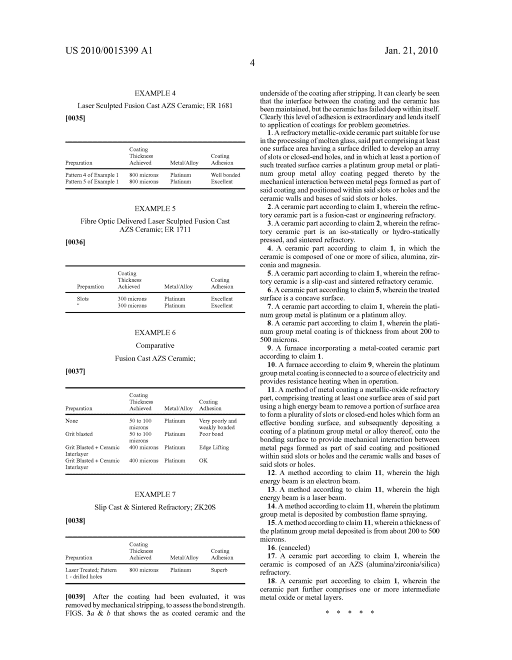 REFRACTORY METALLIC OXIDE CERAMIC PART HAVING PLATINUM GROUP METAL OR PLATINUM GROUP METAL ALLOY COATING - diagram, schematic, and image 06