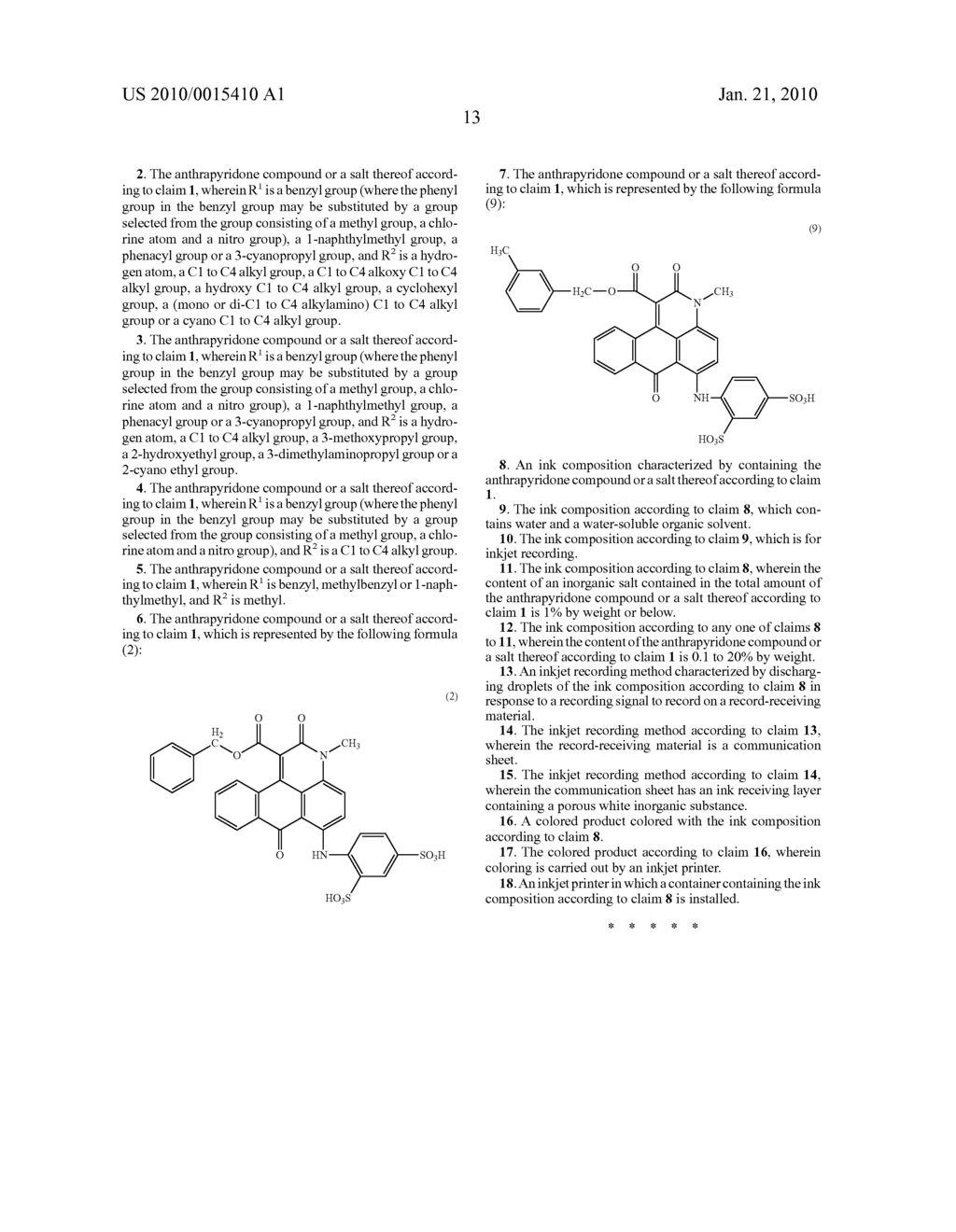 ANTHRAPYRIDONE COMPOUND, SALT THEREOF, MAGENTA INK COMPOSITION AND COLORED PRODUCT - diagram, schematic, and image 14