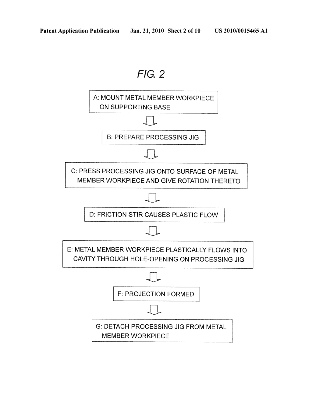 METHOD OF AND A DEVICE FOR FORMING A PROJECTION ON A METAL MEMBER AND A METAL PART PROCESSED BY THE METHOD OF FORMING A PROJECTION - diagram, schematic, and image 03