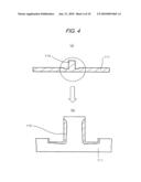 METHOD OF AND A DEVICE FOR FORMING A PROJECTION ON A METAL MEMBER AND A METAL PART PROCESSED BY THE METHOD OF FORMING A PROJECTION diagram and image