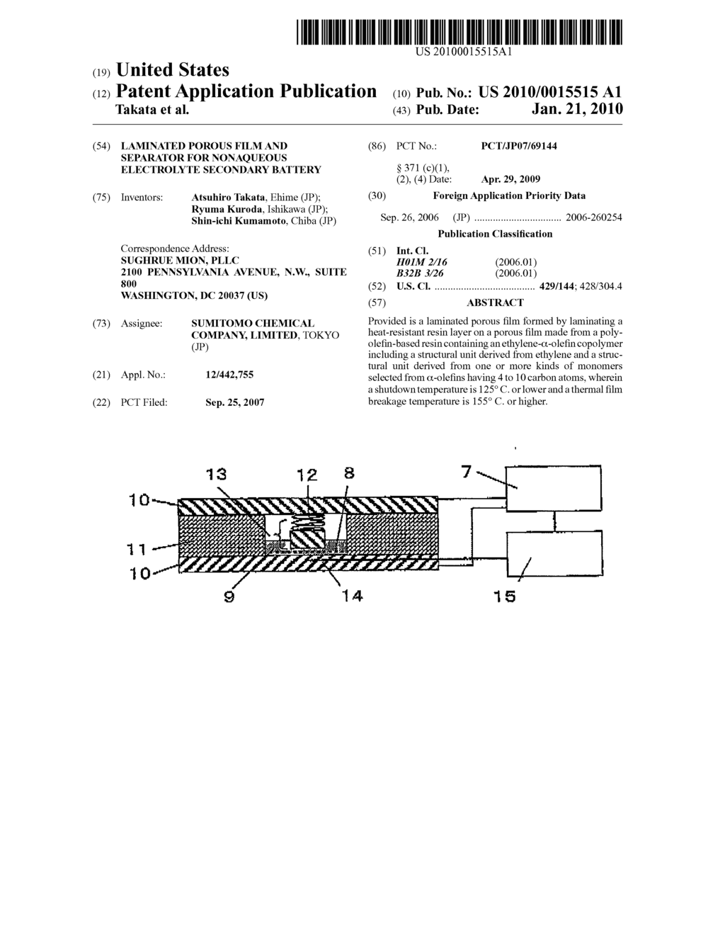 LAMINATED POROUS FILM AND SEPARATOR FOR NONAQUEOUS ELECTROLYTE SECONDARY BATTERY - diagram, schematic, and image 01