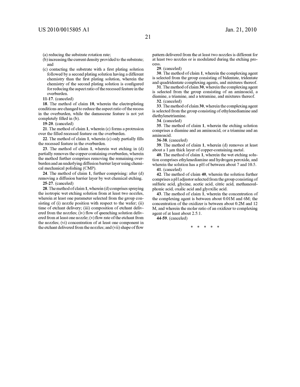 Wet Etching Methods for Copper Removal and Planarization in Semiconductor Processing - diagram, schematic, and image 41