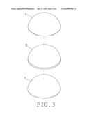 Brassiere cup and pad structure diagram and image