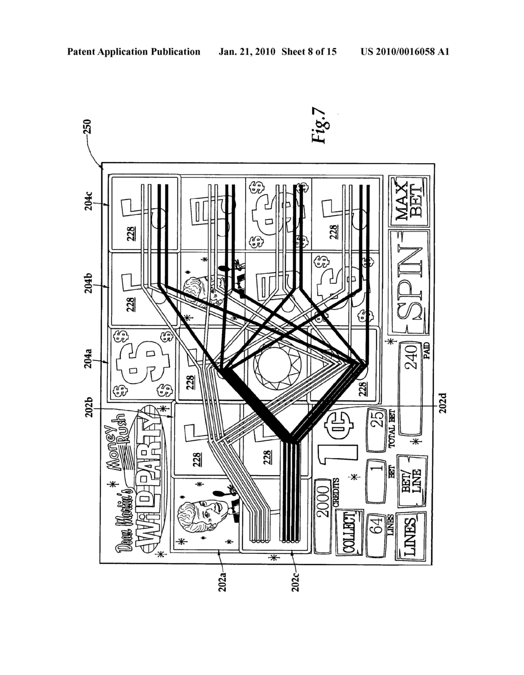 WAGERING GAME WITH MULTIPLE REELS FORMING MULTIPLE SYMBOL ARRAYS - diagram, schematic, and image 09