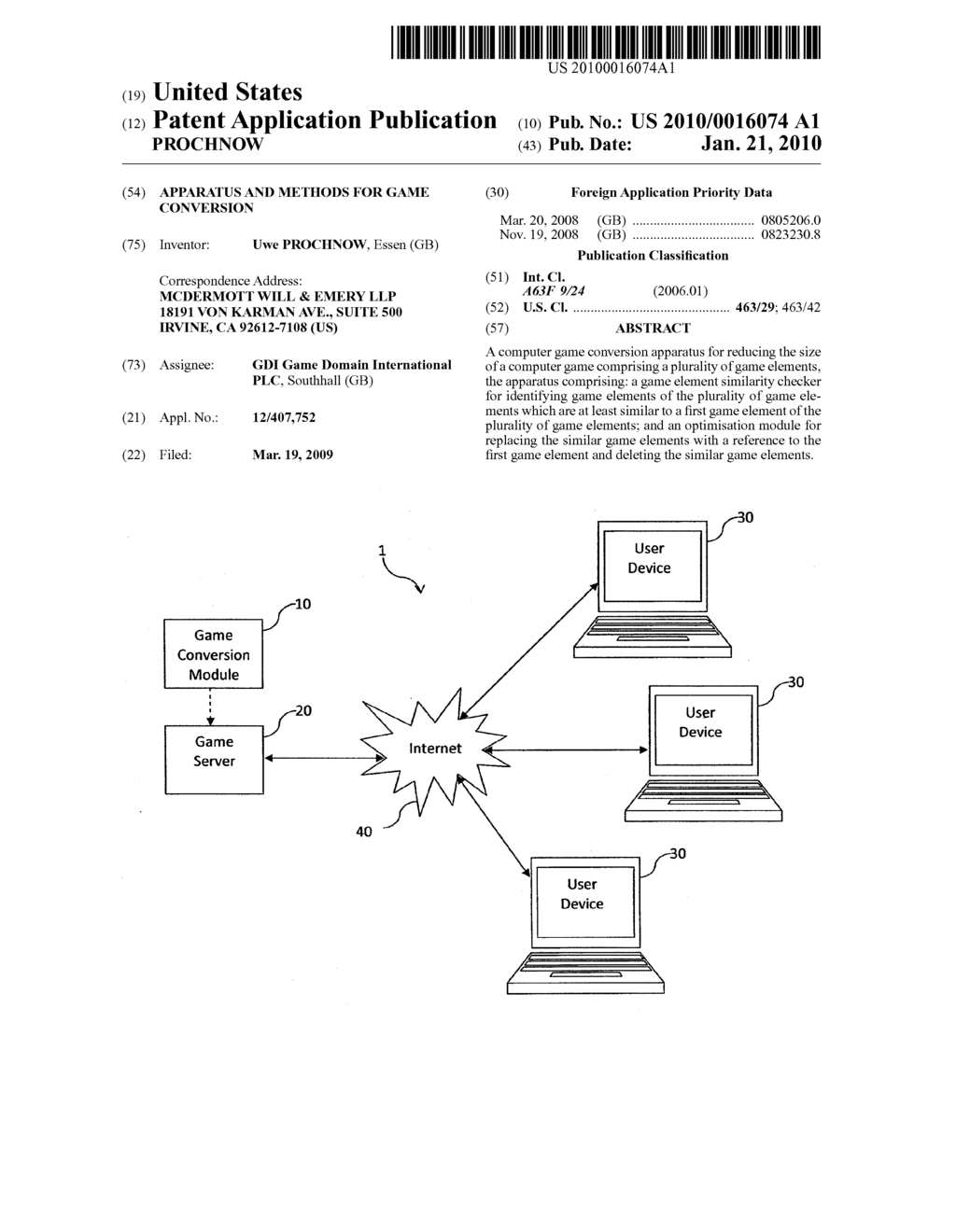 APPARATUS AND METHODS FOR GAME CONVERSION - diagram, schematic, and image 01